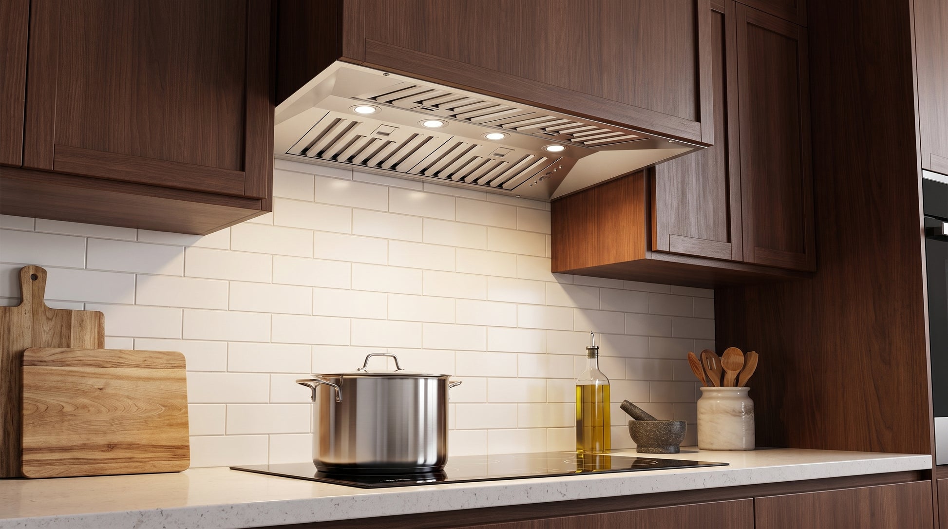 Forno Altilia 36-Inch Insert Range Hood, Stainless Steel, LED Lighting, Baffle Filters - Forno Appliances