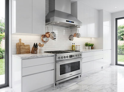 Forno Venezia 30 Inch Wall-Mounted Range Hood with Touch Controls and Baffle Filters - Forno Appliances