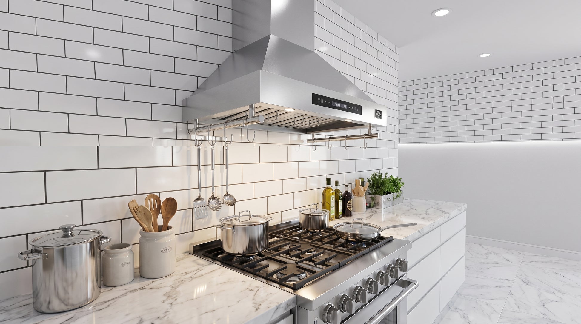 Forno Venezia 30 Inch Wall-Mounted Range Hood with Touch Controls and Baffle Filters - Forno Appliances