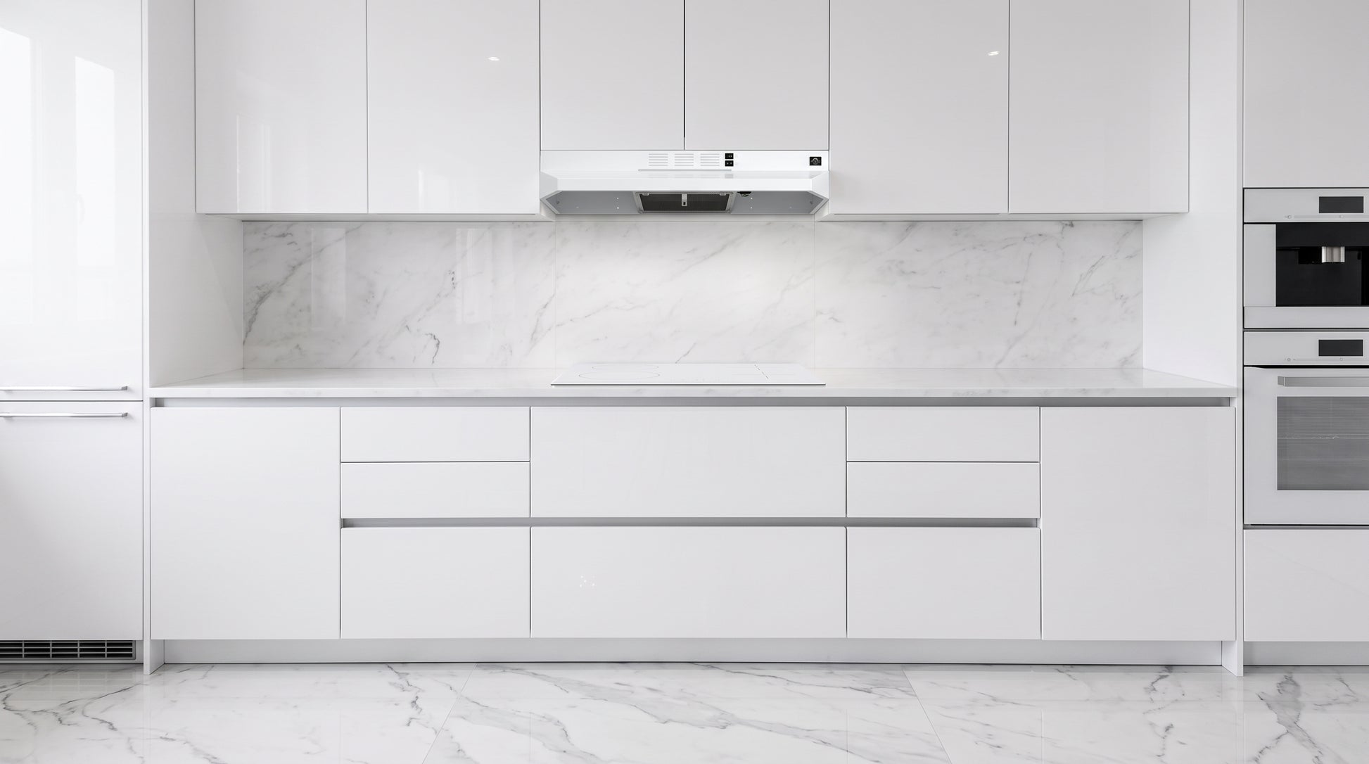 Forno Cappa 30-Inch Under Cabinet Range Hood, White, 200 CFM, Convertible, LED Lighting - Forno Appliances