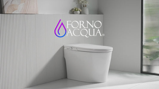 FORNO ACQUA Luxurious Smart Toilet. Includes Auto Flush, Auto Lid, Powerful Flush, sleek tankless design Ideal for Powder Rooms.