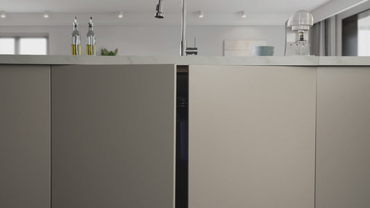 Triturador de basura ultra silencioso FORNO ACQUA BrightDIAMOND Black Onyx de 3/4 HP con cable, sensor de movimiento, luz de gabinete e interruptor de aire precableado