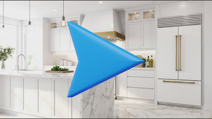 Campana extractora de pared Forno Vittorio de 36 pulgadas, blanca con detalle en latón envejecido, flujo de aire de 424 CFM, filtros deflectores aptos para lavavajillas, control remoto, ventilador de 3 velocidades, iluminación LED brillante.