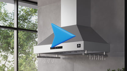 Campana extractora de pared Forno Venezia de 36 pulgadas en blanco con controles táctiles y filtros deflectores