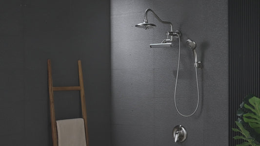 Forno Acqua AcquaFALL Mini 8 Inch Shower Head, Matte Black Finish, Overhead Rainfall Shower, Handheld Shower Head, Body Jets, 2.5 GPM Flow Rate