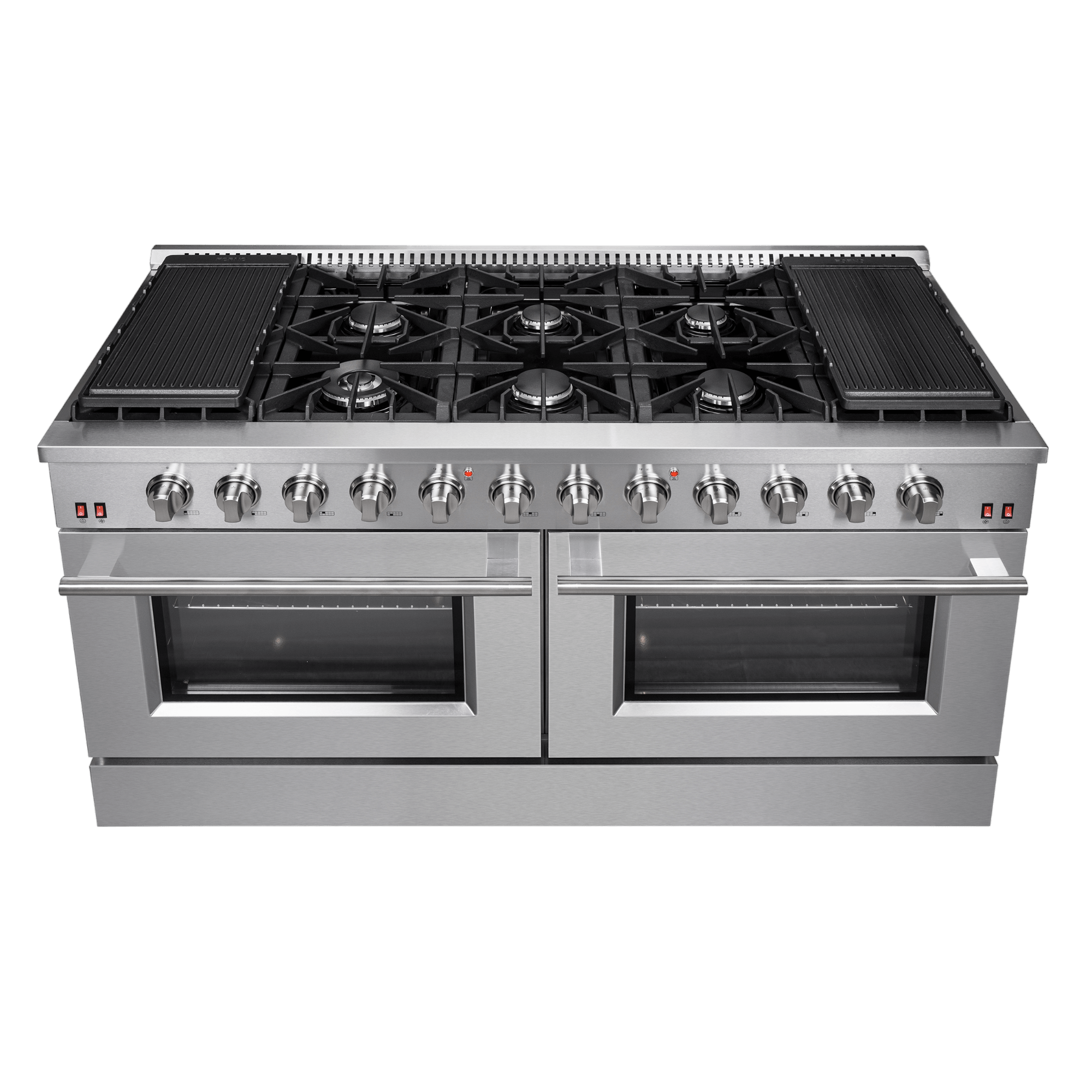 FORNO Galiano 60-inch Gas Range Stainless Steel, 10 Burners, 8.64 cu. ft. Double Convection Ovens - Image 3