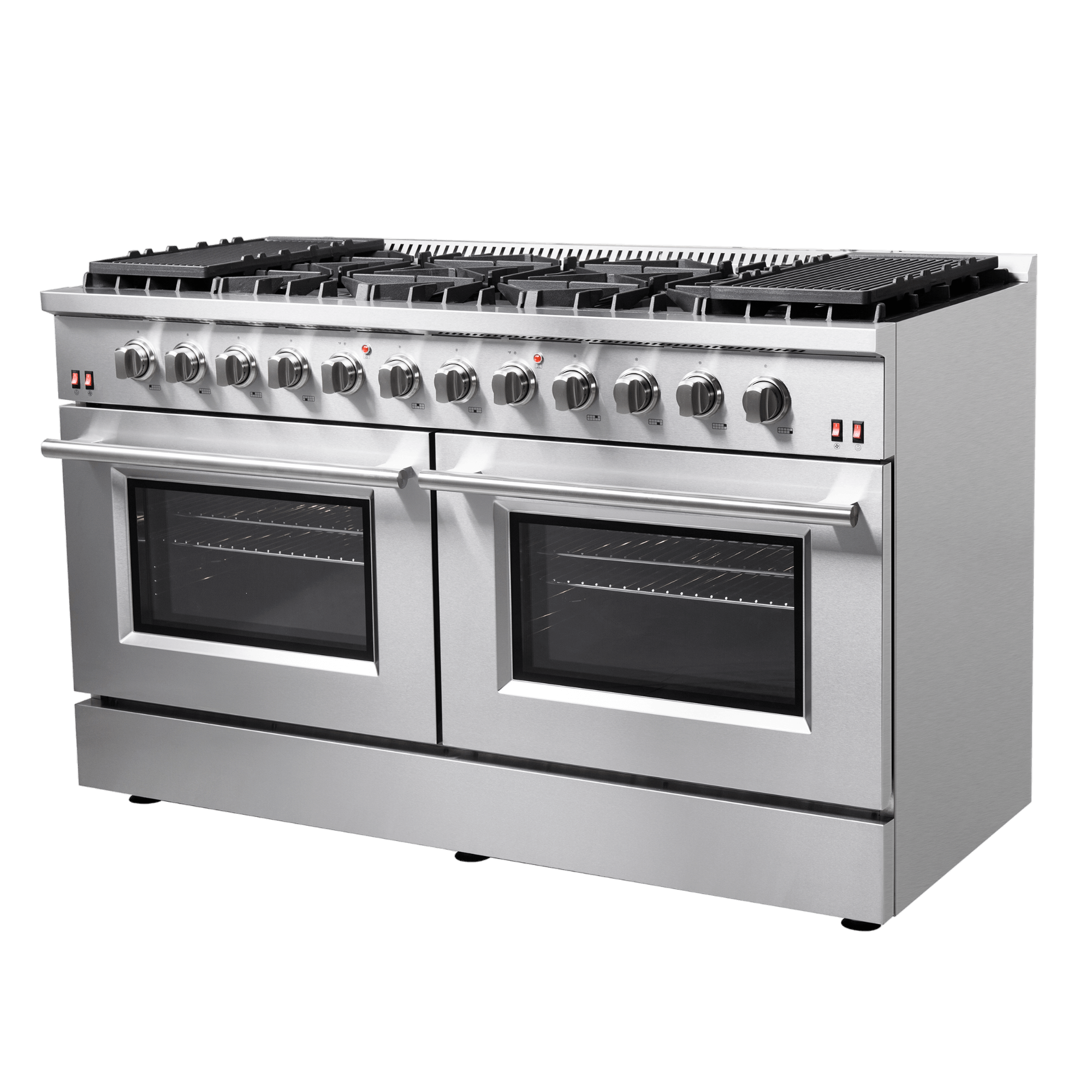 FORNO Galiano 60-inch Gas Range Stainless Steel, 10 Burners, 8.64 cu. ft. Double Convection Ovens - Image 4