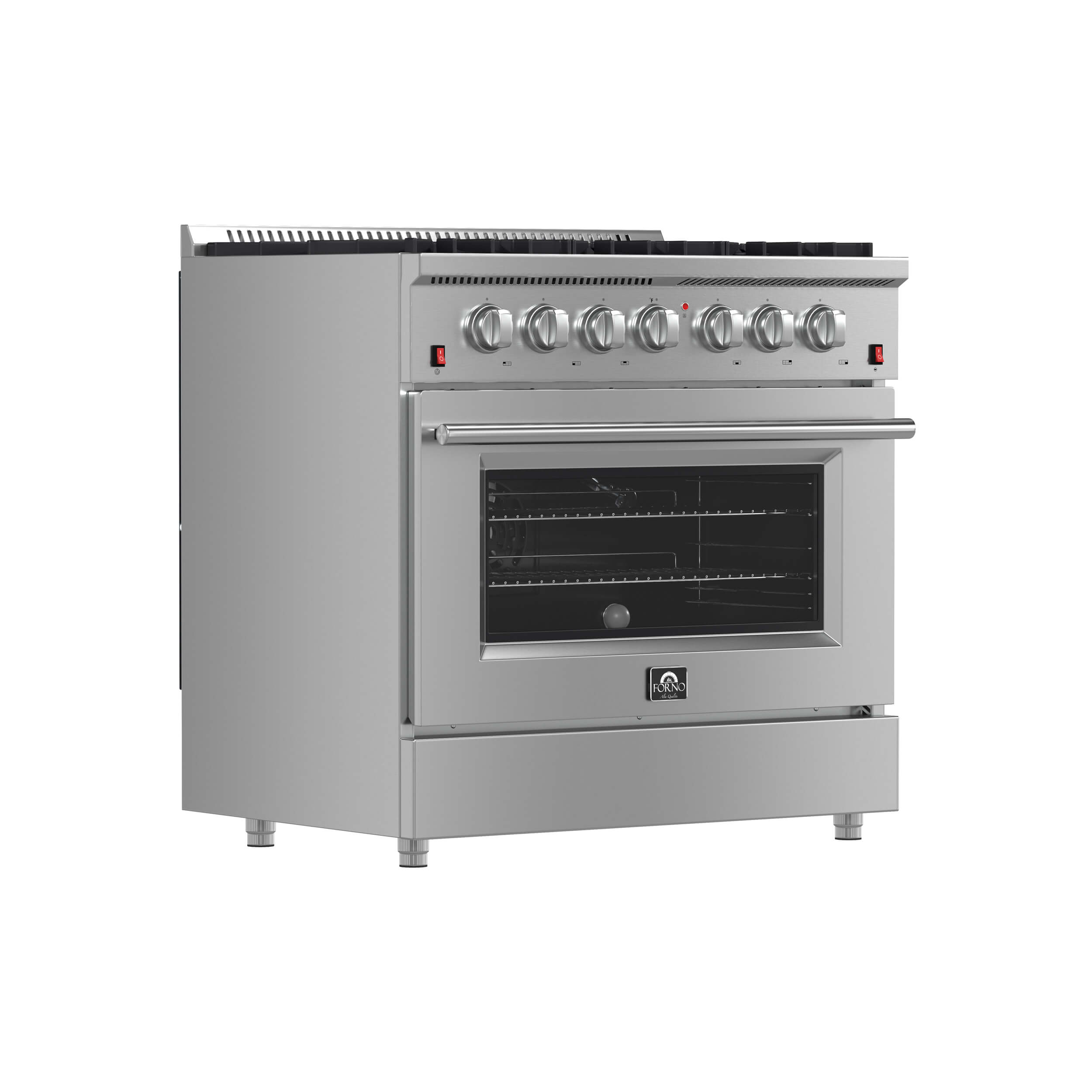 FORNO Galiano 36-inch Gas Range Stainless Steel, 6 Burners, 83,000 BTU, 5.36 cu.ft. Convection Oven - Image 3