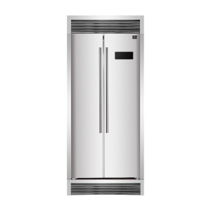 FORNO Salerno 33" Side-by-Side 15.6 Cu.Ft. Stainless Steel Refrigerator with Grill Trim