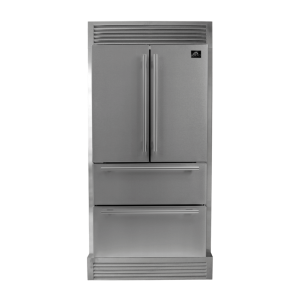 FORNO Moena 36" French Door 19.2 Cu.Ft. Stainless Steel Refrigerator with Grill Trim