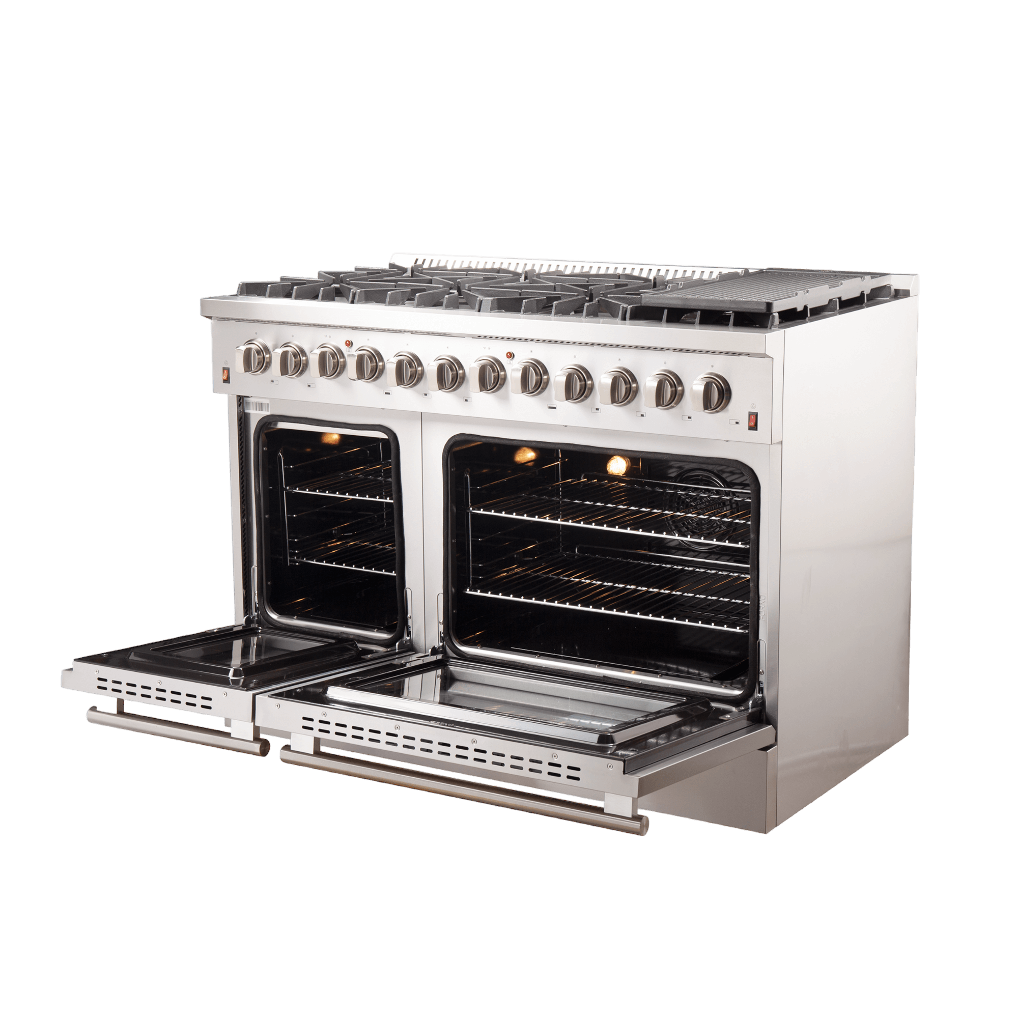 FORNO Galiano 48-inch Dual Fuel Range Stainless Steel, 8 Burners, 6.58 cu.ft. Double Ovens - Image 4