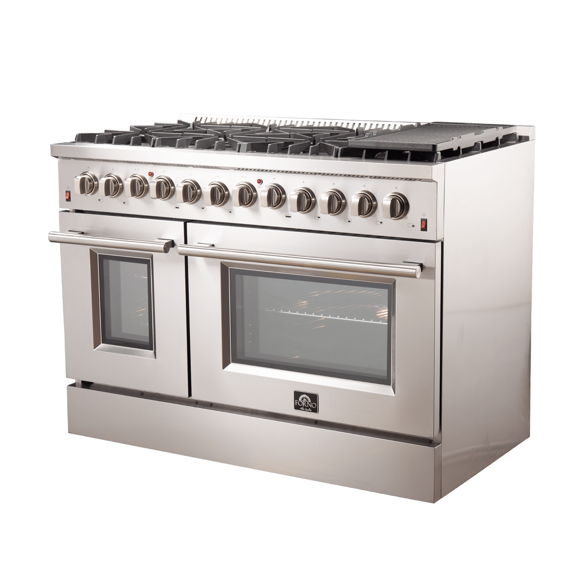 FORNO Galiano 48-inch Dual Fuel Range Stainless Steel, 8 Burners, 6.58 cu.ft. Double Ovens - Image 3