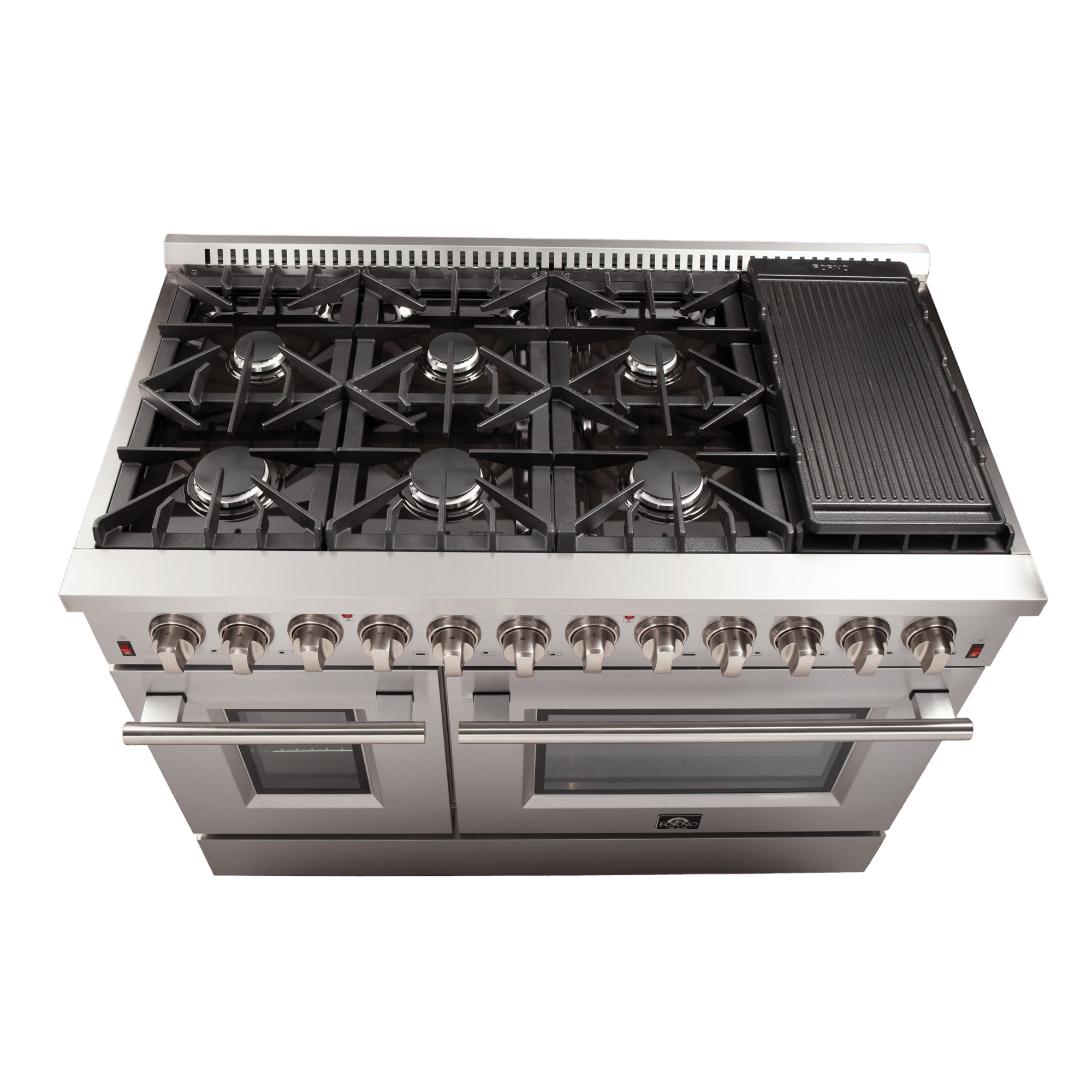 FORNO Galiano 48-inch Dual Fuel Range Stainless Steel, 8 Burners, 6.58 cu.ft. Double Ovens - Image 6