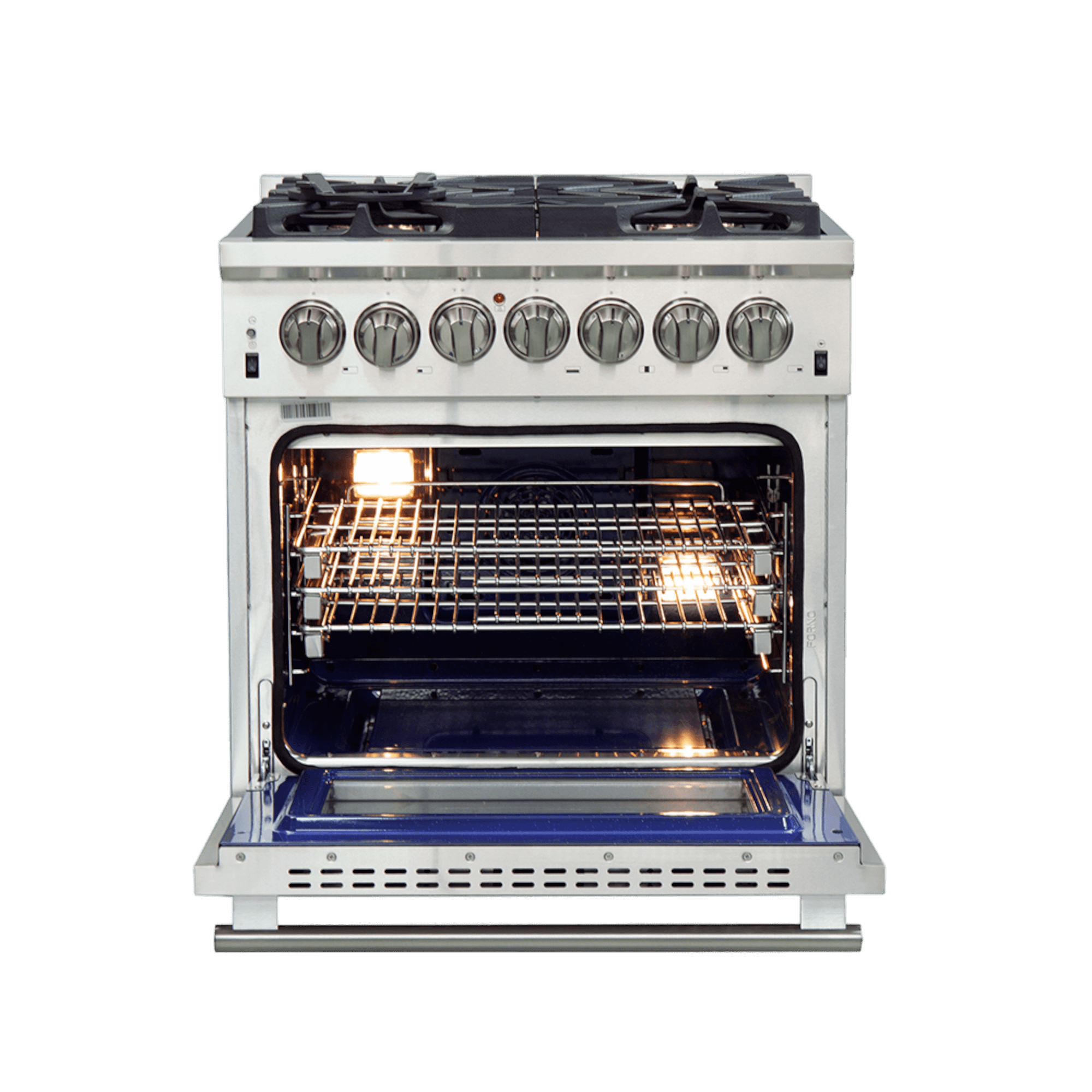 FORNO  Capriasca 30-inch Dual Fuel Range Stainless Steel, 5 Burners, 4.32 cu.ft. True Convection Oven - Image 3