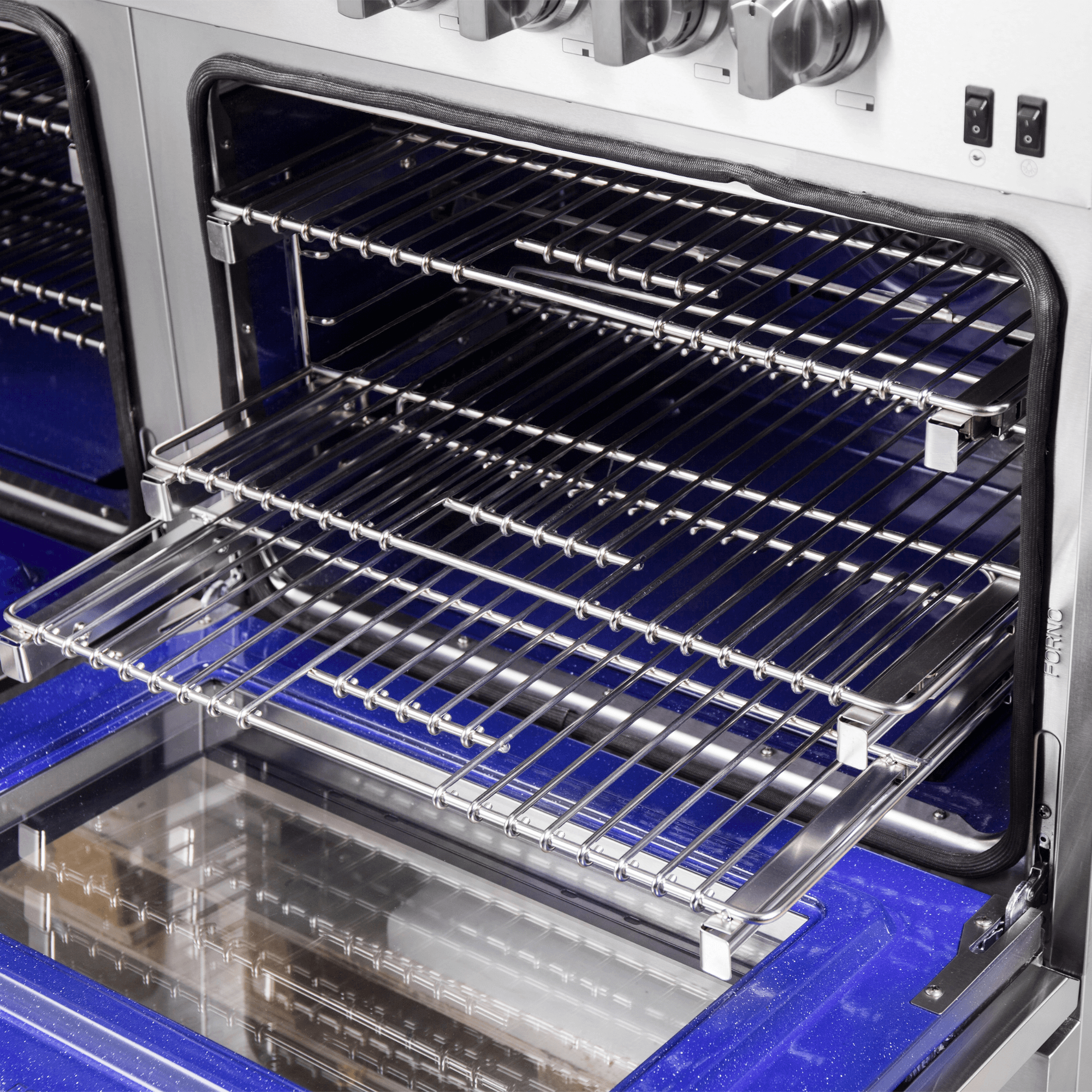 FORNO Capriasca 60" Dual Fuel Range Stainless Steel, 10 Burners, 8.54 cu.ft. True Convection Double Ovens - Image 6