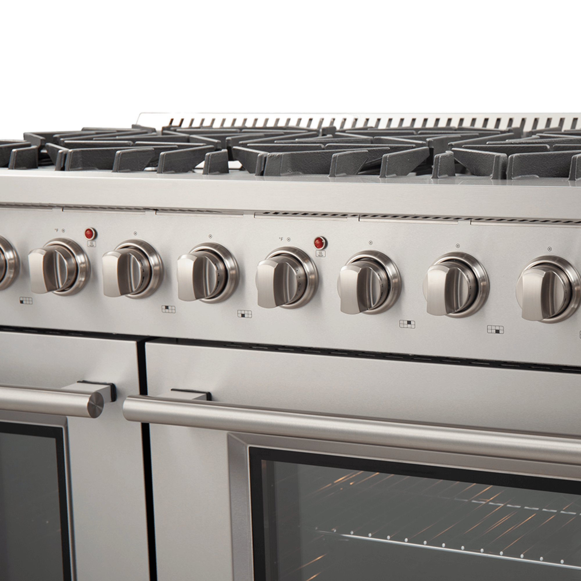 FORNO Galiano 48-inch Gas Range Stainless Steel, 8 Burners, 107,000 BTU, Griddle, 6.58 cu.ft. Double Ovens - Image 7