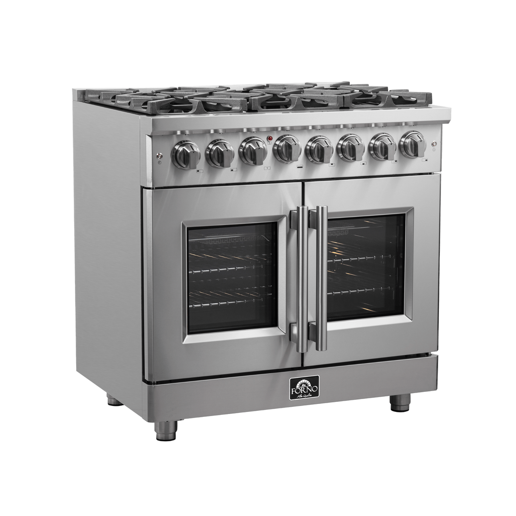 FORNO Massimo 36" Freestanding French Door Dual Fuel Range - Image 5