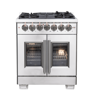 FORNO Capriasca 30" Freestanding French Door Dual Fuel Range