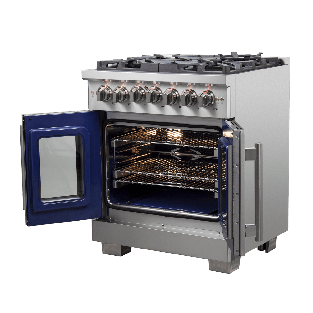 FORNO Capriasca 30" Freestanding French Door Dual Fuel Range - Image 4