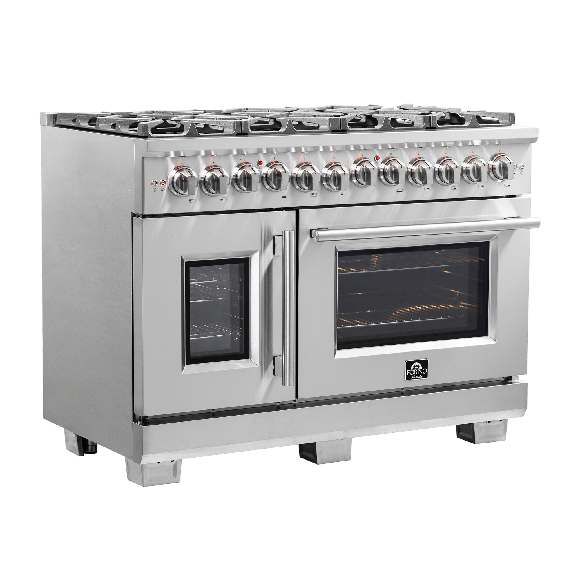 FORNO Capriasca 48" Freestanding French Door Dual Fuel Range - Image 3