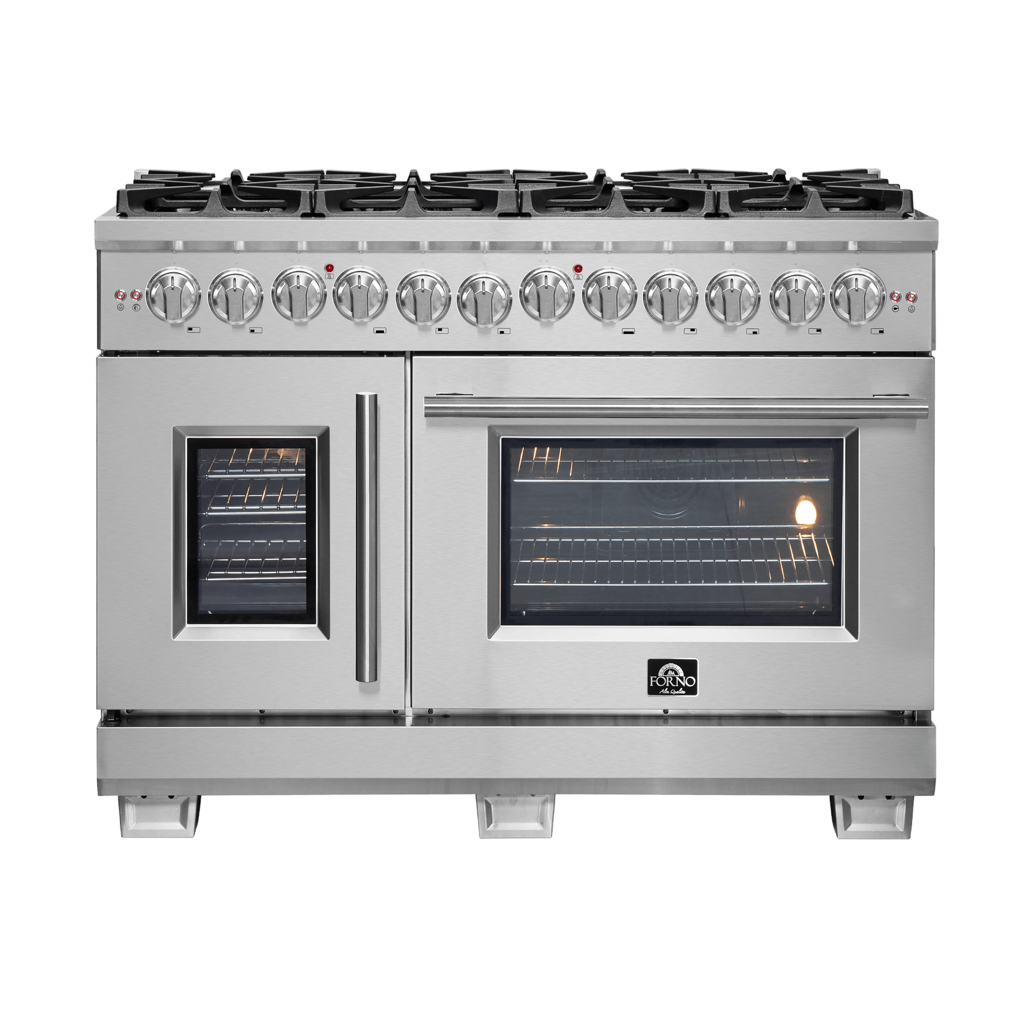 FORNO Capriasca 48" Freestanding French Door Dual Fuel Range