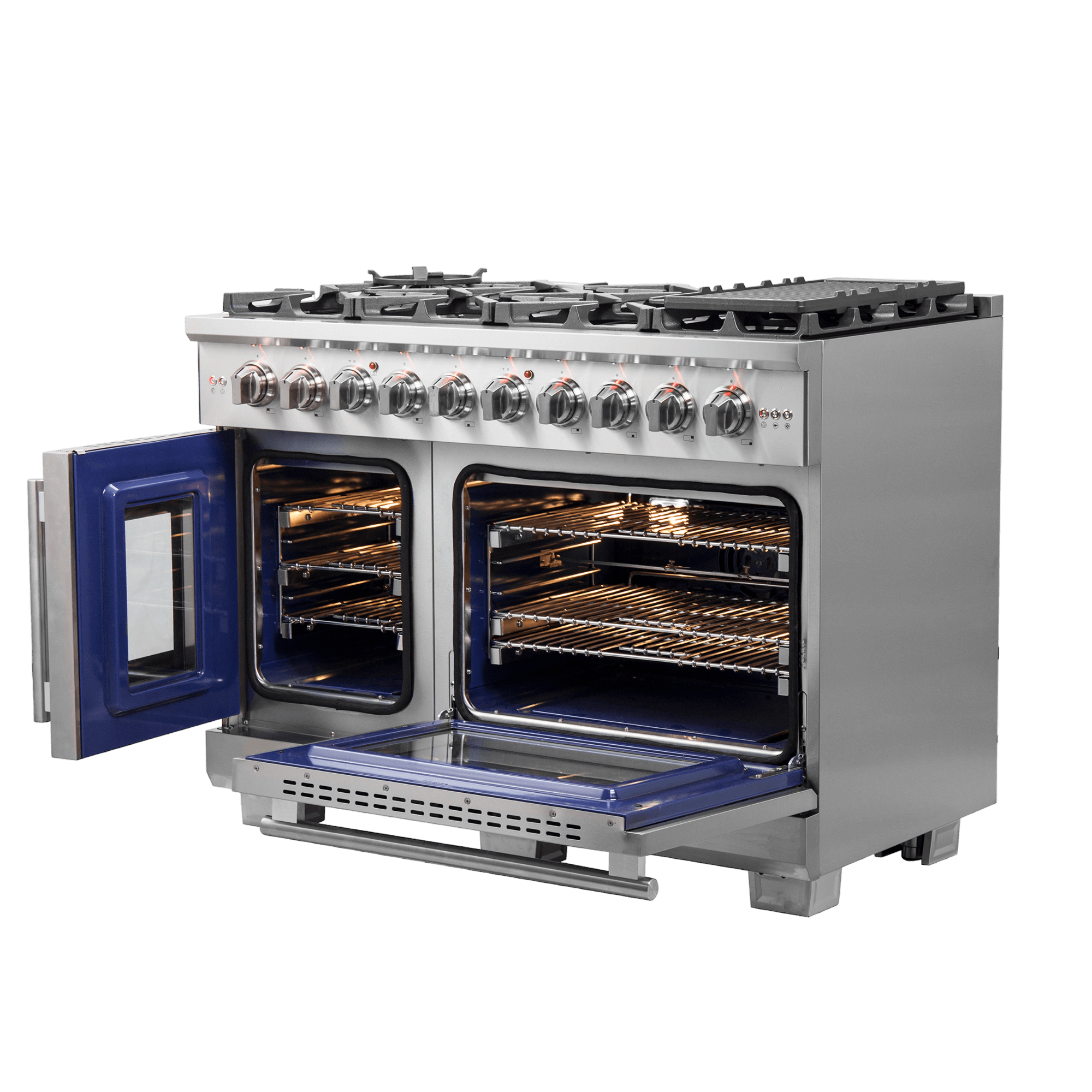 FORNO Capriasca 48" Freestanding French Door Gas Range - Image 3