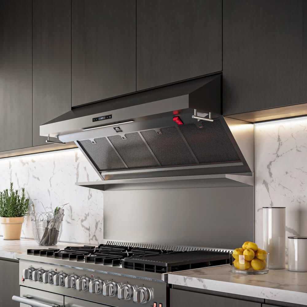 FORNO Savona 48-Inch Wall Mount Range Hood, Hybrid Filters, Backsplash Included - Image 6