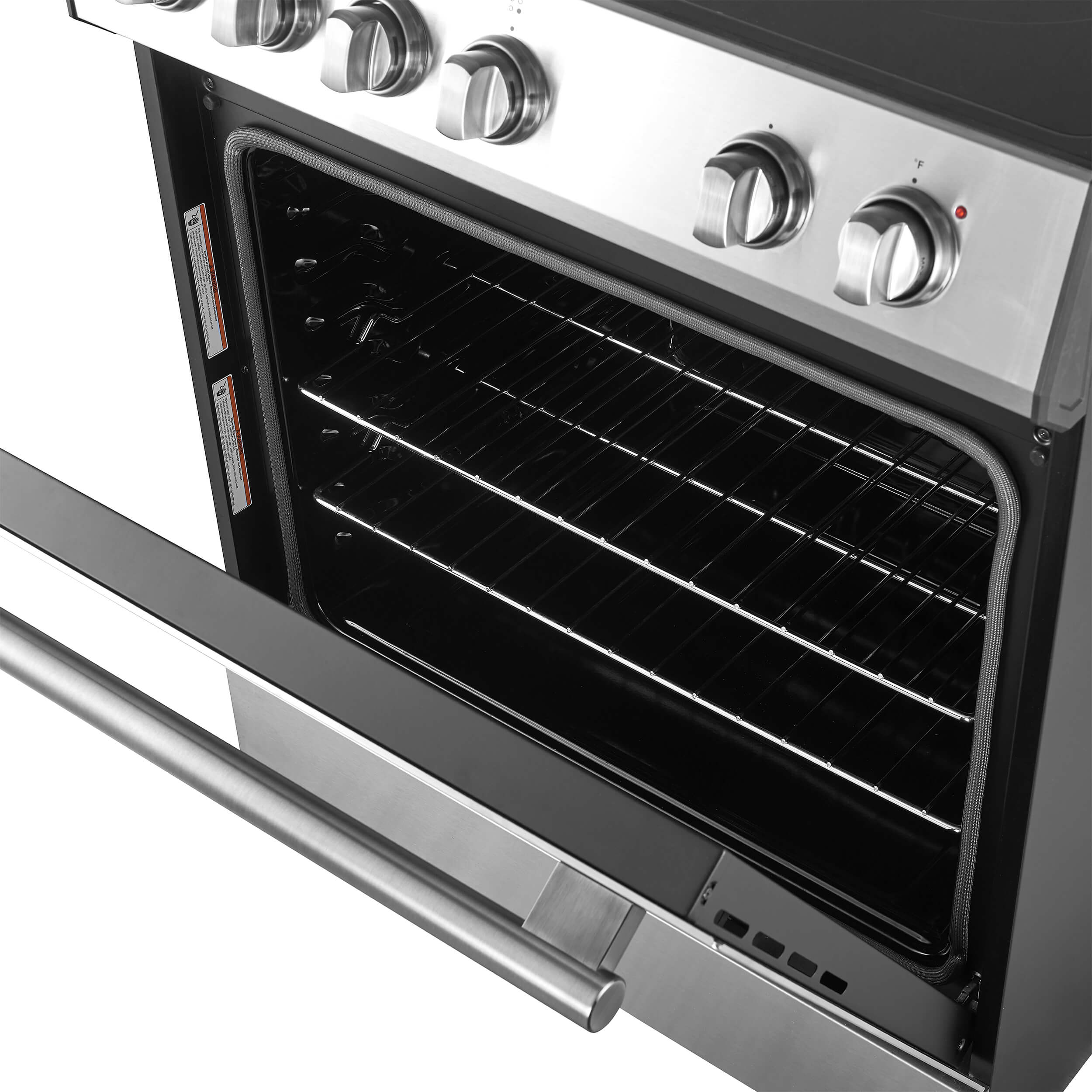 FORNO Leonardo Espresso 30-inch Slide-In Electric Range in Stainless-Steel, 4 Elements, 7,100 Watts, 5.0 cu.ft. Oven with Convection Fan - Image 11