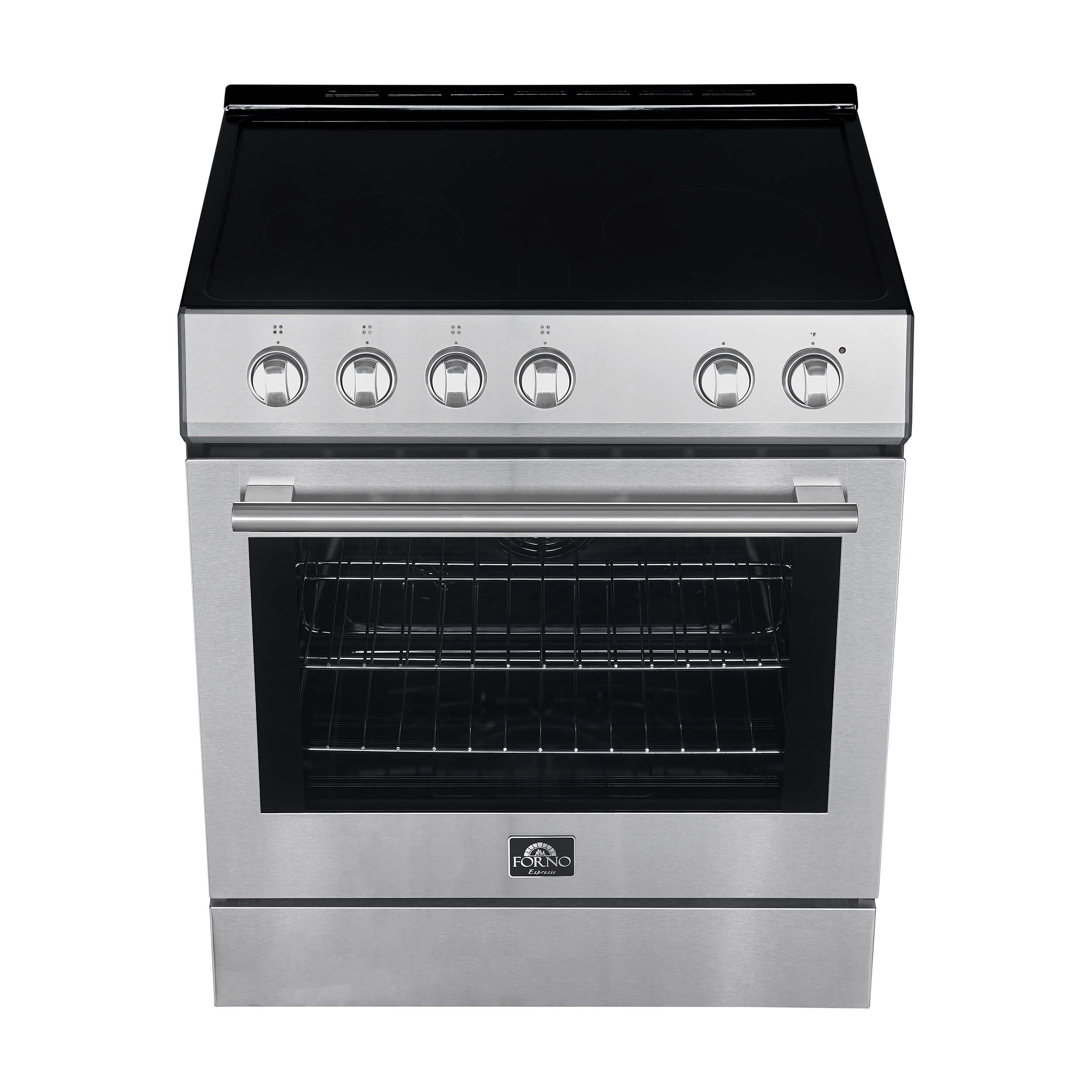 FORNO Leonardo Espresso 30-inch Slide-In Electric Range in Stainless-Steel, 4 Elements, 7,100 Watts, 5.0 cu.ft. Oven with Convection Fan - Image 9