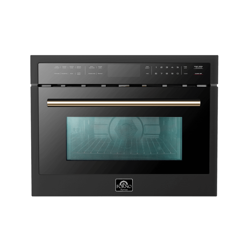FORNO Oliena Espresso Black 24" 1750 Watt Compact Oven & 1000 Watt Microwave, 1.6 cu. ft.