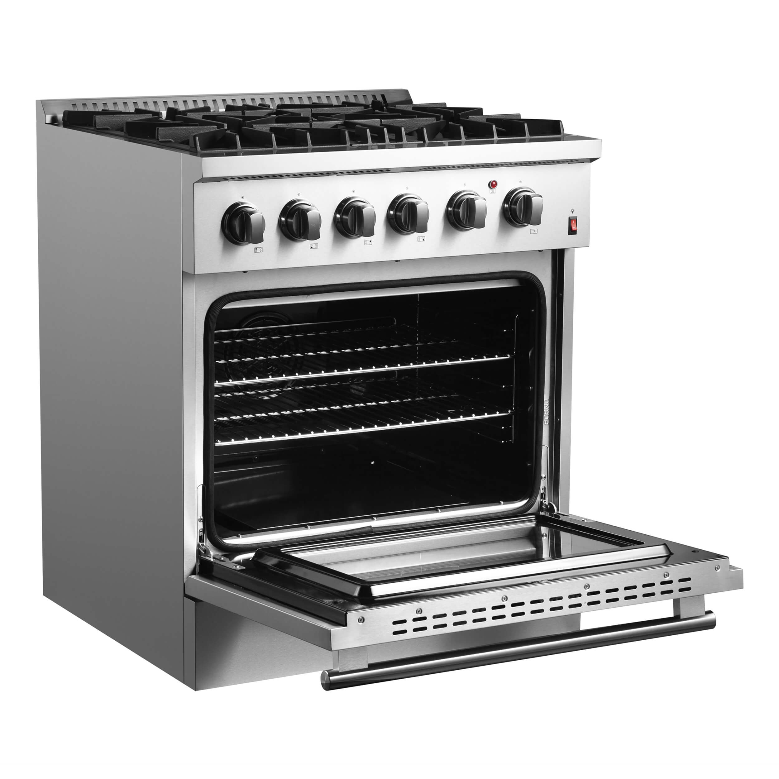 FORNO Marco 30-inch Dual Fuel Range Stainless Steel, 4 Sealed Burners - 37,000 BTU, 4.32 cu.ft. True Convection Oven - Image 10