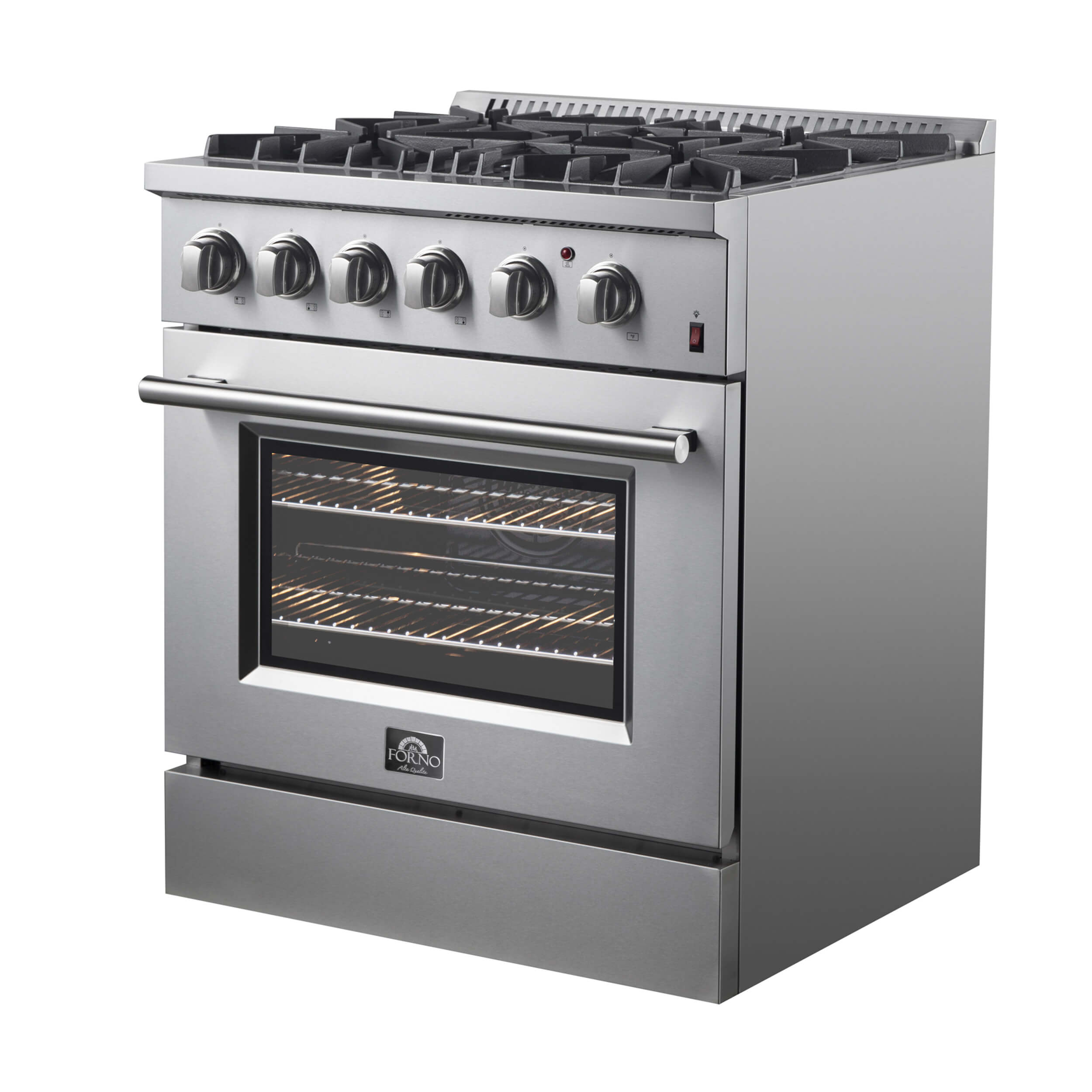 FORNO Marco 30-inch Dual Fuel Range Stainless Steel, 4 Sealed Burners - 37,000 BTU, 4.32 cu.ft. True Convection Oven - Image 11