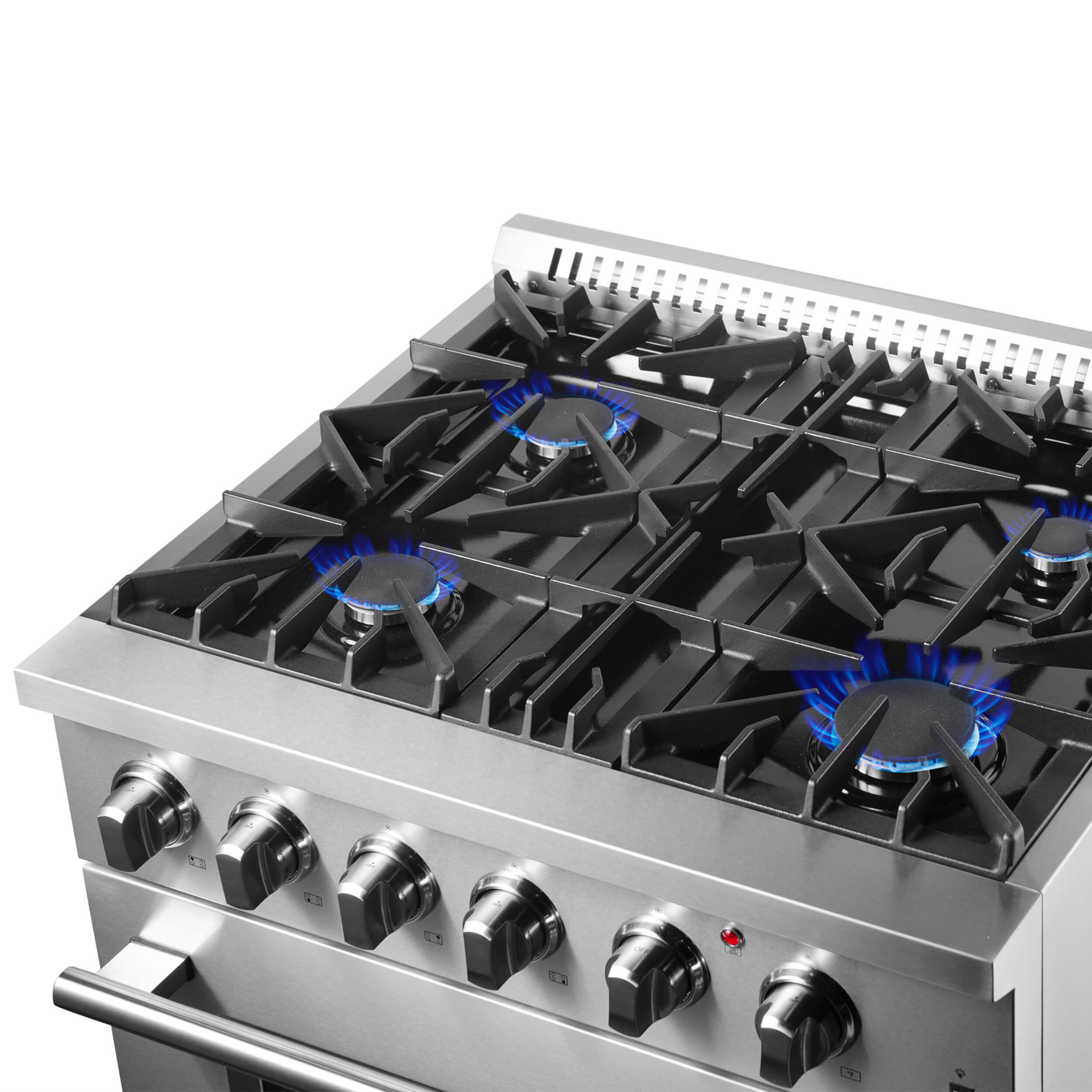 FORNO Marco 30-inch Dual Fuel Range Stainless Steel, 4 Sealed Burners - 37,000 BTU, 4.32 cu.ft. True Convection Oven - Image 3