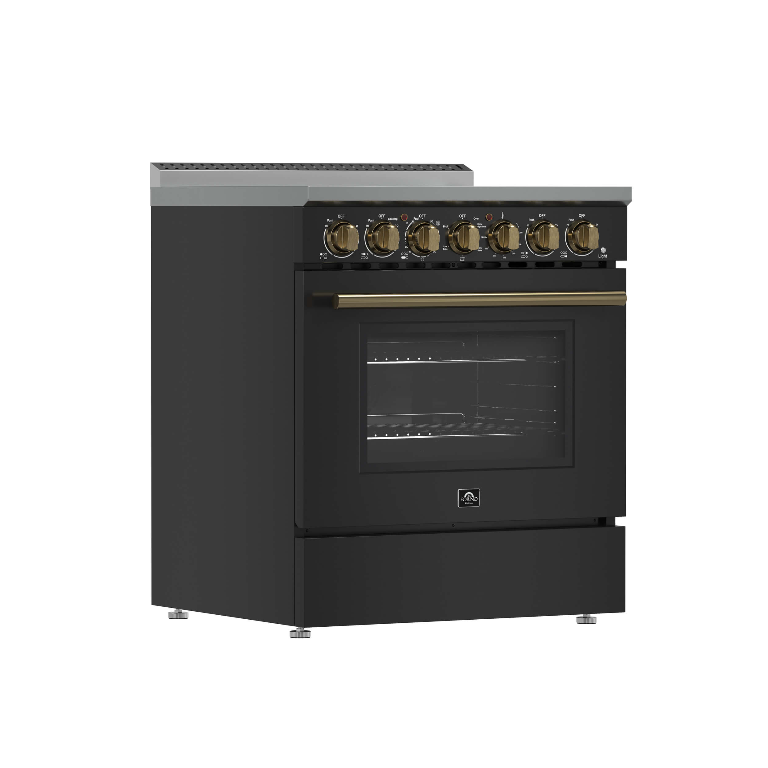 FORNO Paolo 30" Freestanding Electric Range in Black, 4.38 cu.ft. True Convection Oven - Image 7