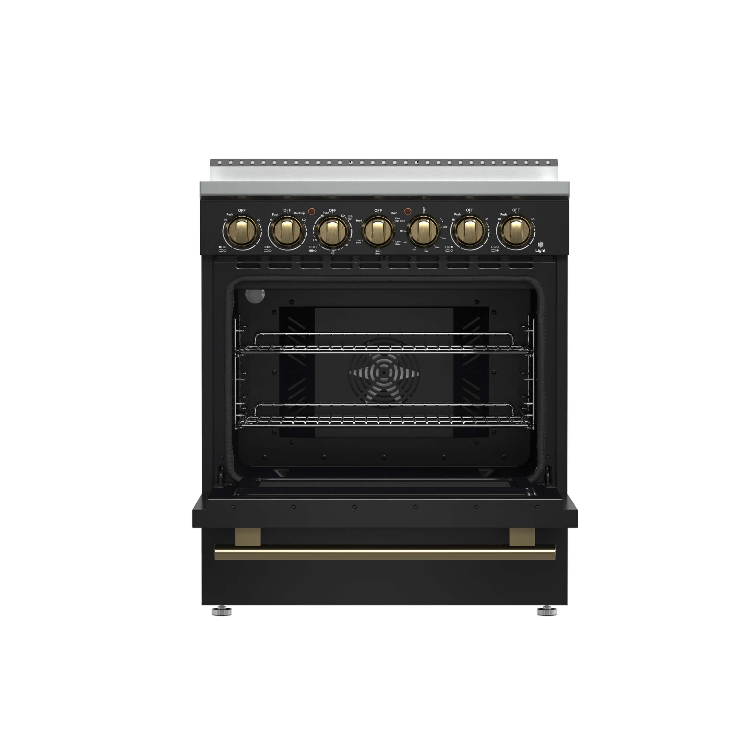 FORNO Paolo 30" Freestanding Electric Range in Black, 4.38 cu.ft. True Convection Oven - Image 8