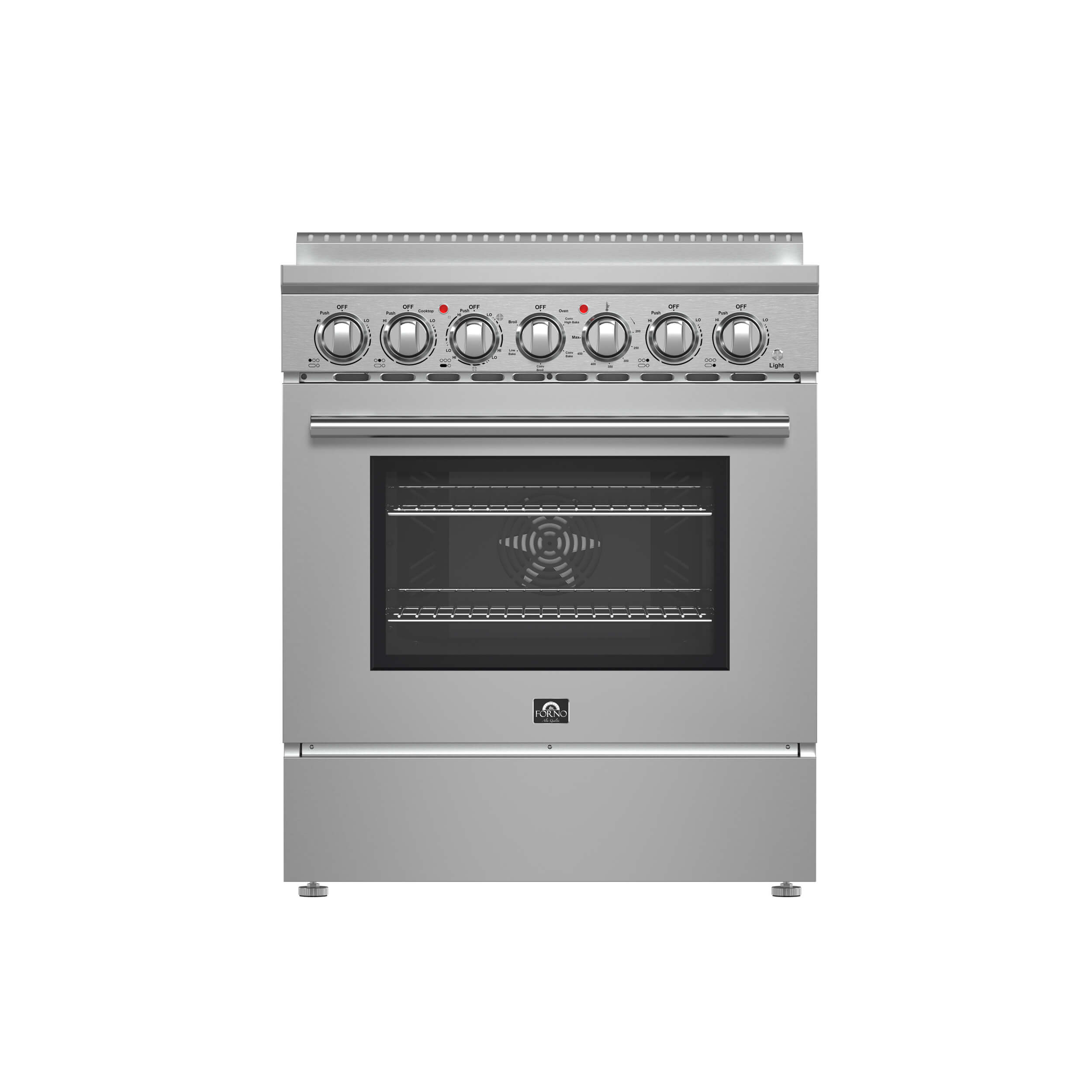 FORNO Paolo 30" Freestanding Electric Range in Stainless-Steel, 4.38 cu.ft. True Convection Oven