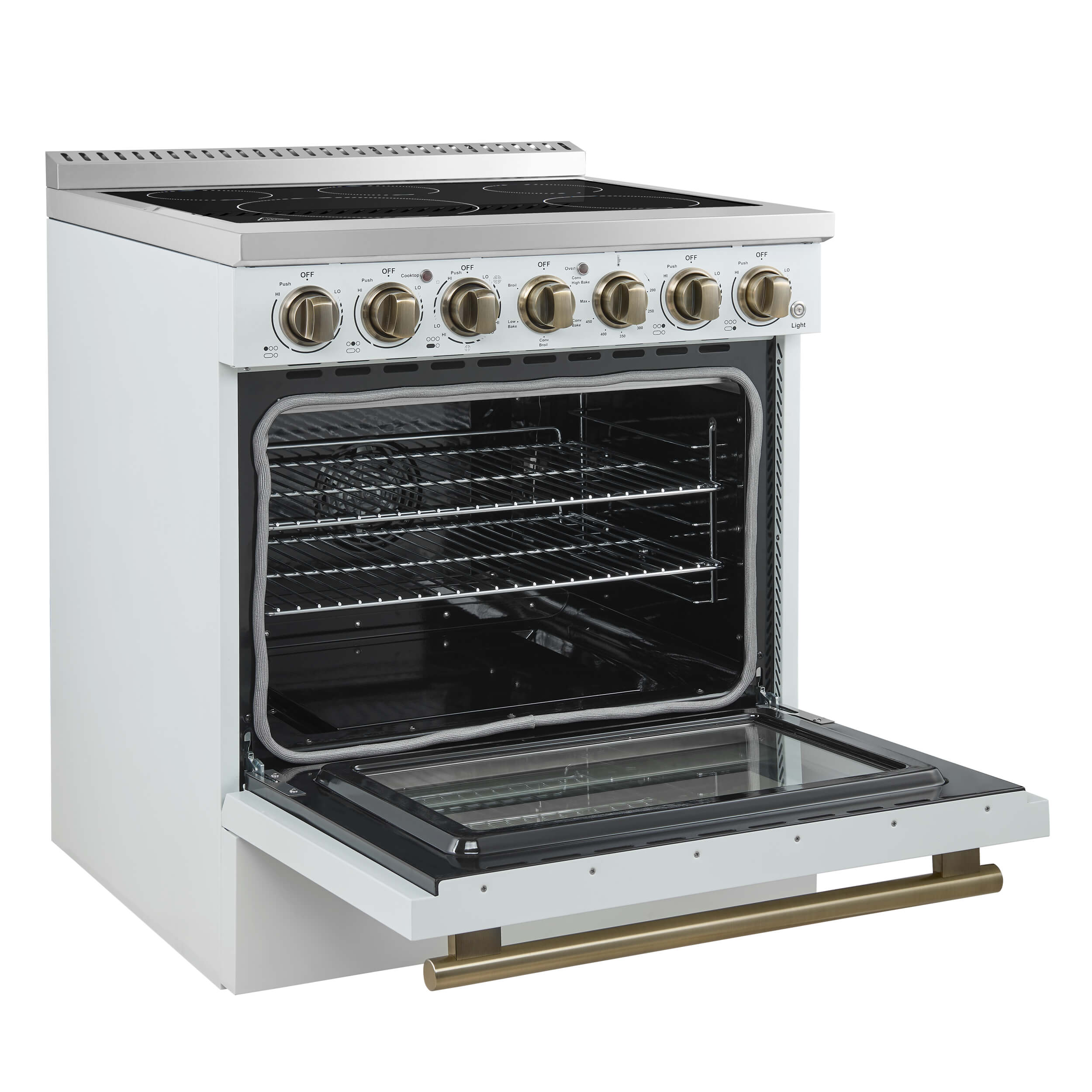 FORNO Paolo 30" Freestanding Electric Range in White, 4.38 cu.ft. True Convection Oven - Image 3