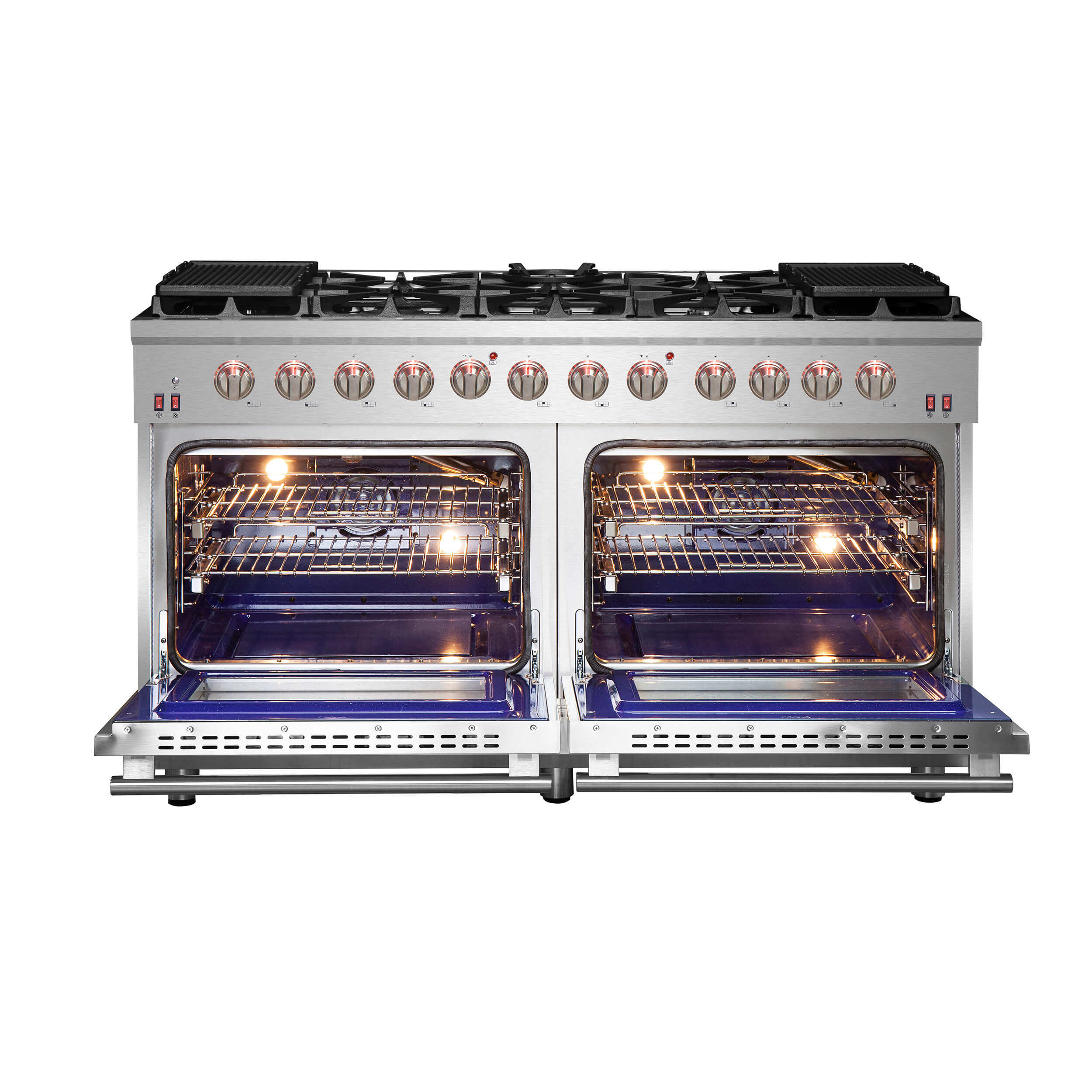 FORNO Massimo 60-inch Gas Range Stainless Steel, 10 Sealed Burners 142,000 BTU, 8.64 cu. ft. double ovens - Image 5