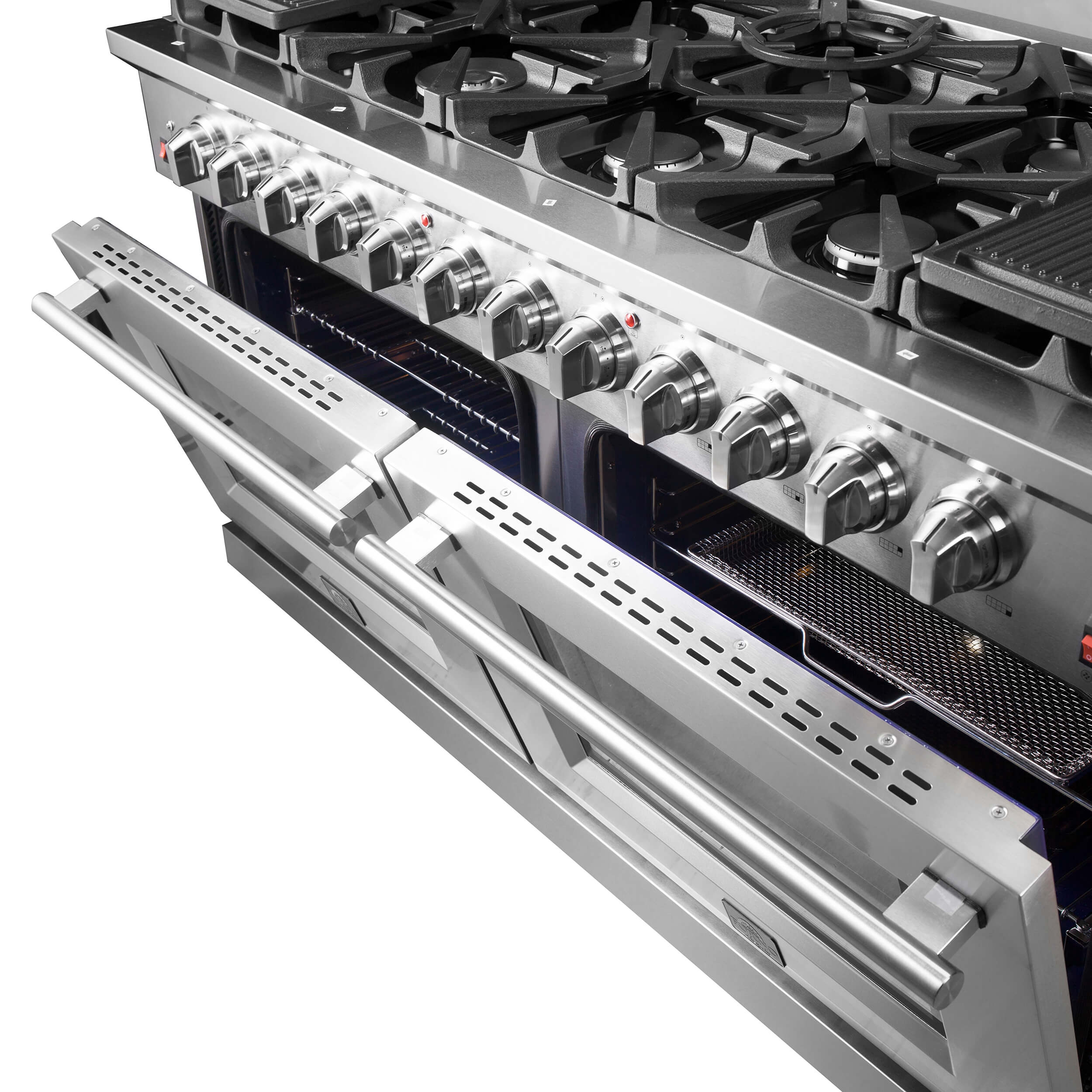 FORNO Massimo 60-inch Gas Range Stainless Steel, 10 Sealed Burners 142,000 BTU, 8.64 cu. ft. double ovens - Image 3