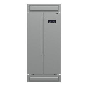 FORNO Salerno 33" Built-in Stainless Steel Refrigerator 15.6 cu. ft - With Modern Decorative Grill - 37" Wide