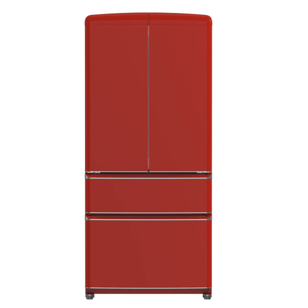 FORNO Luigi 18 cu.ft. French Door Refrigerator Red, Handle-Free Design