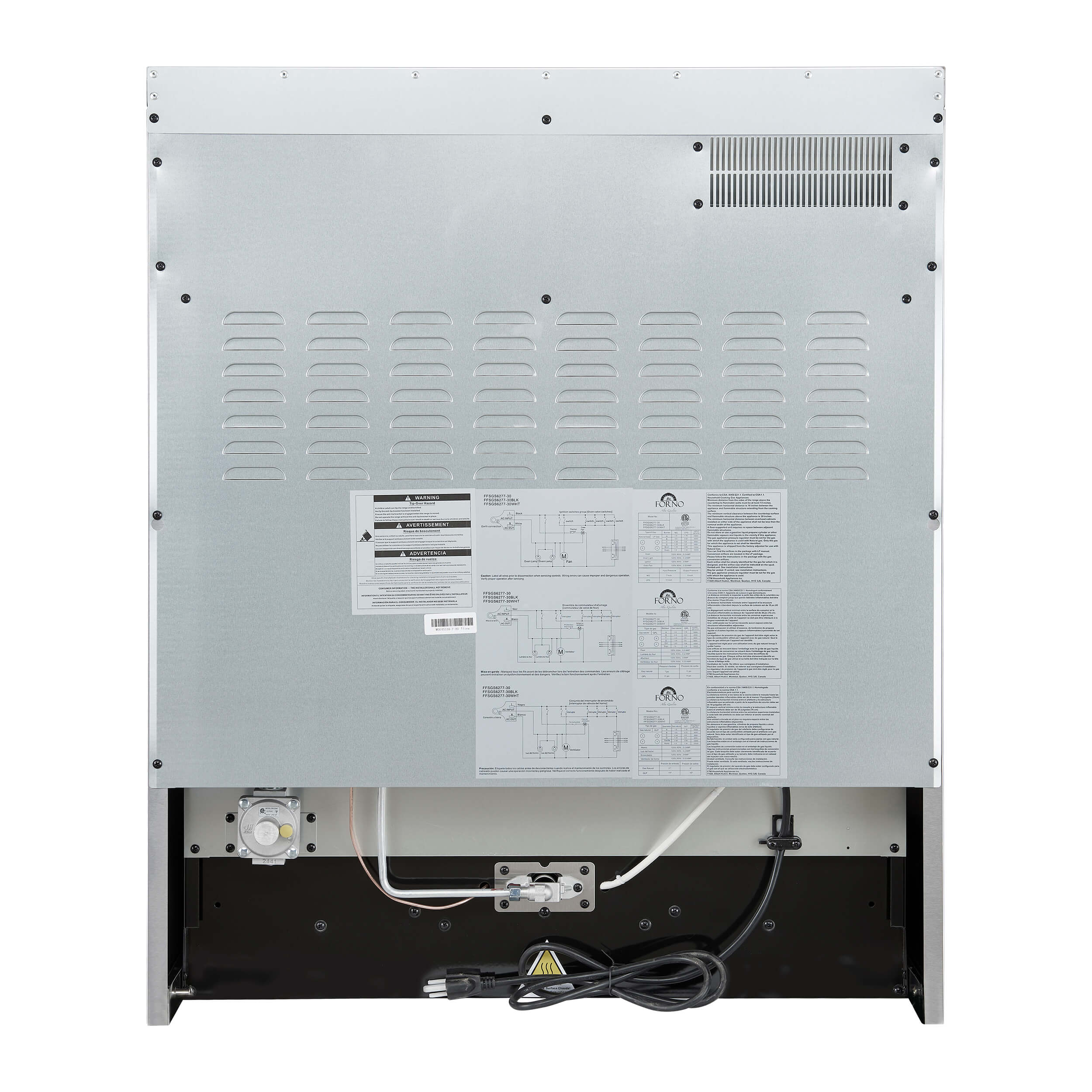 FORNO Marco 30-inch Gas Range Black & Antique Brass Design, 4 Burners 37,000 BTU, 4.32 cu.ft. Convection Oven with Built-In Temperature Gauge - Image 14