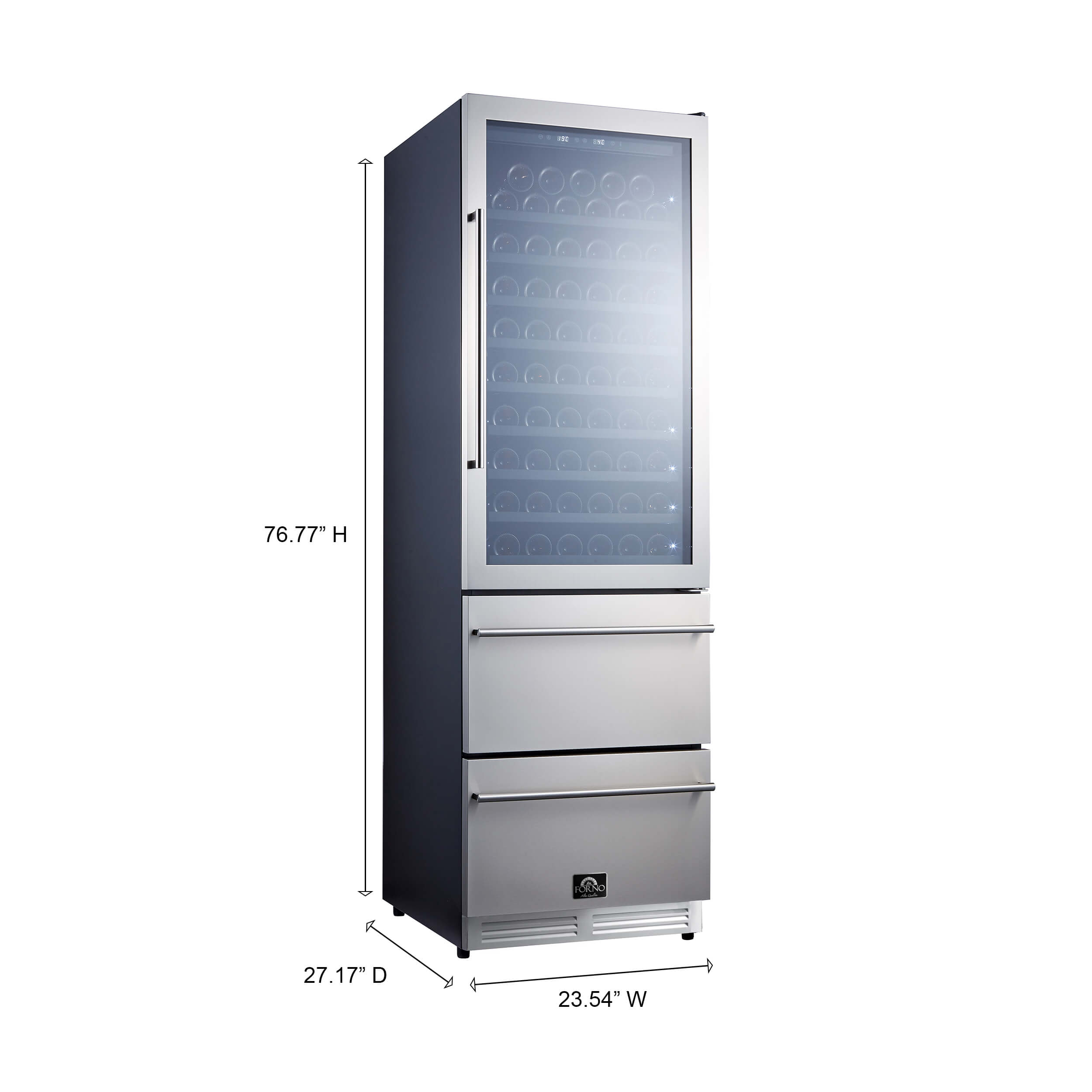 FORNO Azienda - Dual Temperature Zone 24''  Wine Cooler -108 Bottles - Image 4