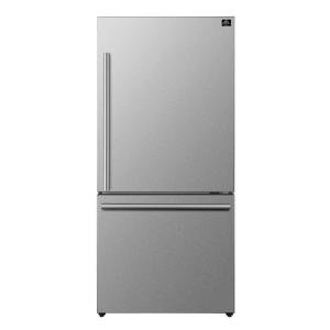 FORNO 31" Milano Espresso Bottom Freezer Right Swing Door Refrigerator in Stainless Steel, 17.2 cu. ft.
