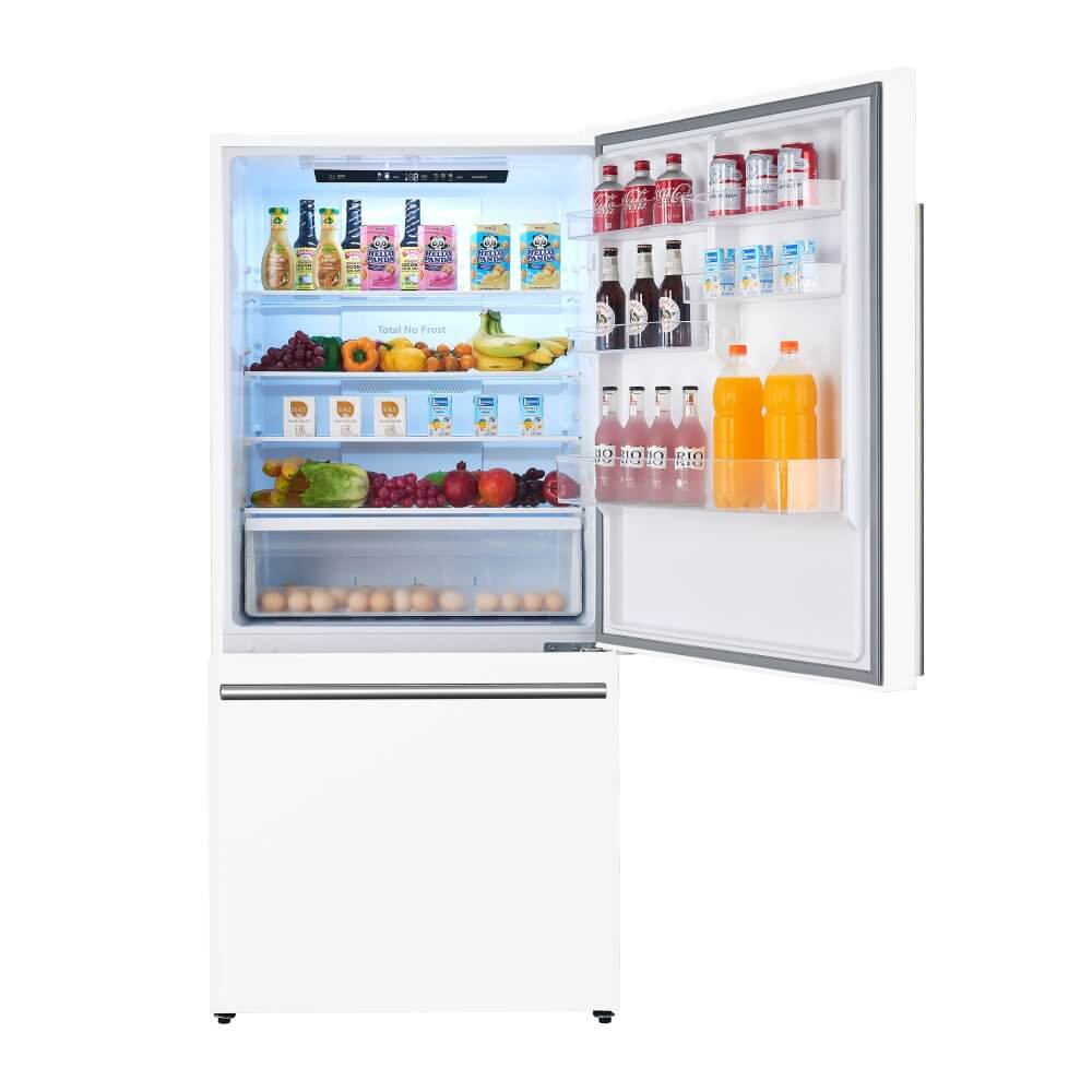 FORNO 31" Milano Espresso Bottom Freezer Right Swing Door Refrigerator in White, 17.2 cu. ft. Additionnal Antique Brass Handles Included - Image 10