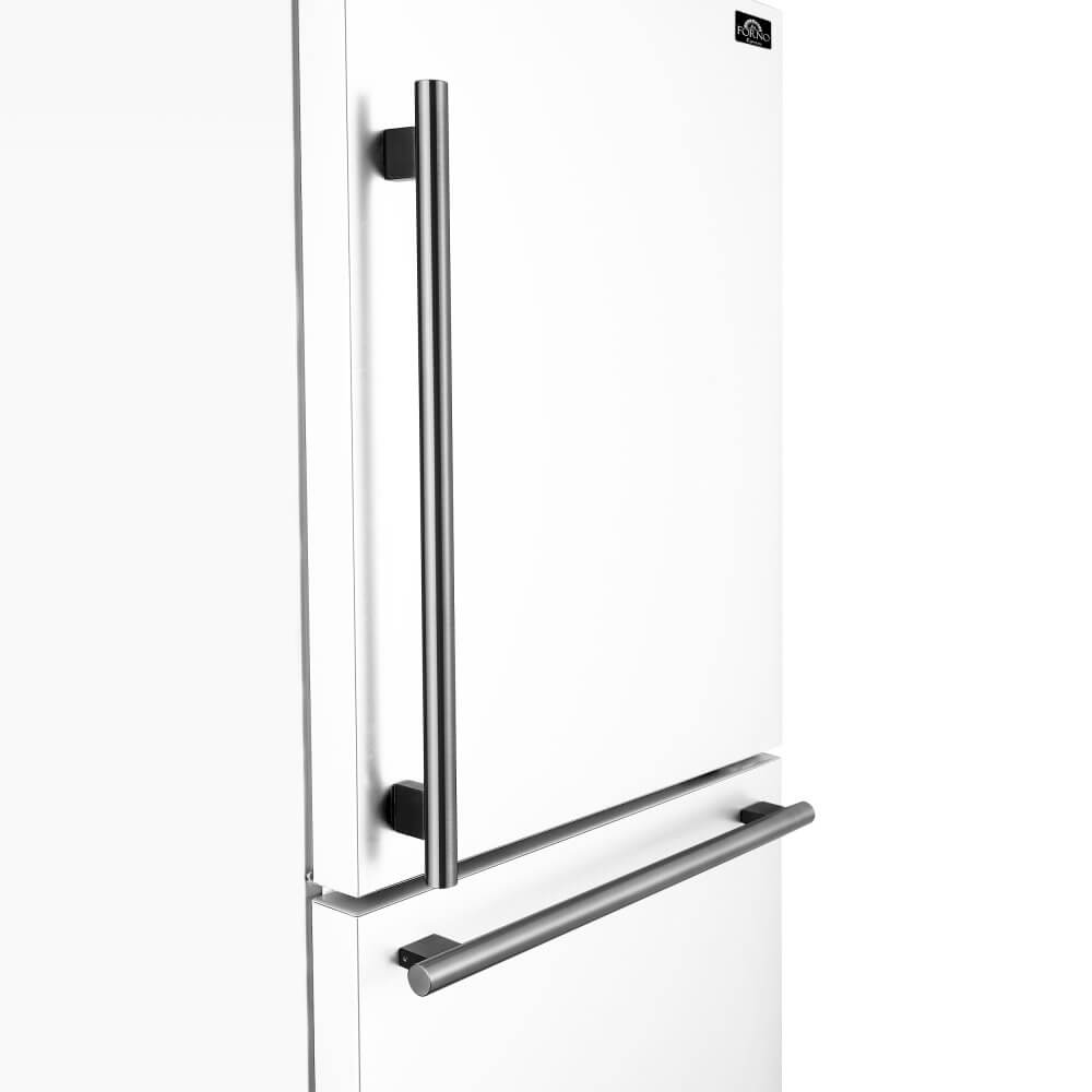 FORNO 31" Milano Espresso Bottom Freezer Right Swing Door Refrigerator in White, 17.2 cu. ft. Additionnal Antique Brass Handles Included - Image 8