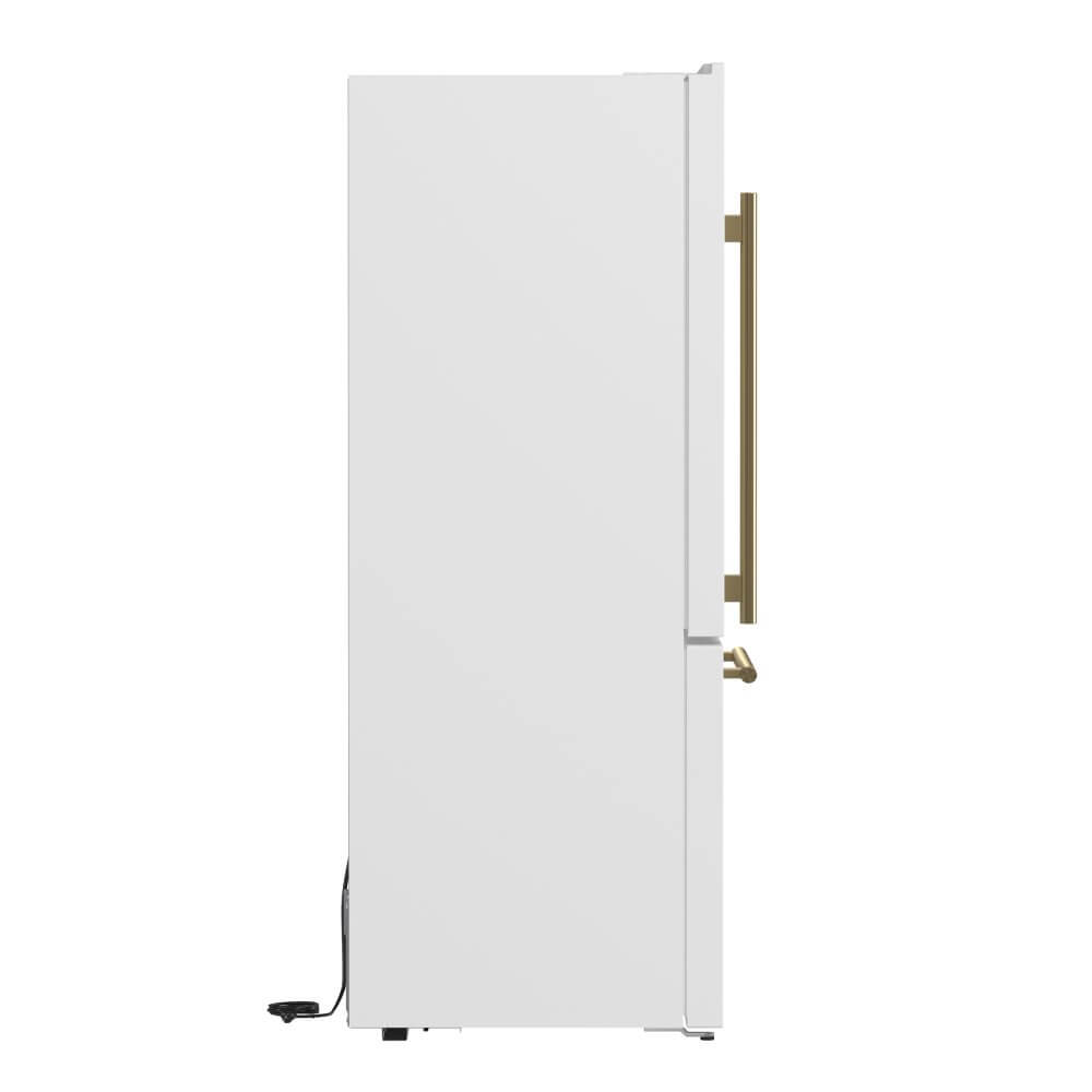 FORNO 31" Milano Espresso Bottom Freezer Right Swing Door Refrigerator in White, 17.2 cu. ft. Additionnal Antique Brass Handles Included - Image 15