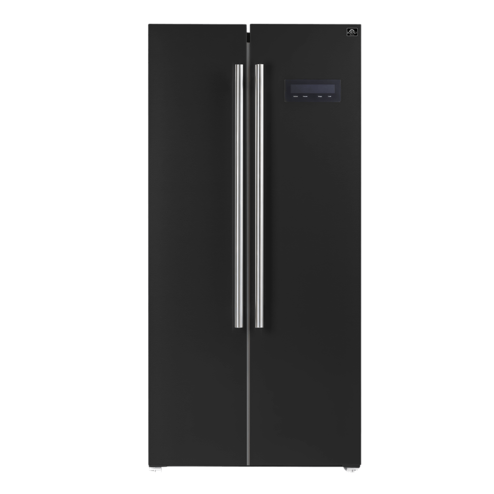 FORNO  Salerno Espresso 33-inch Side-by-Side 15.6 Cu.Ft. Black Refrigerator - Image 2