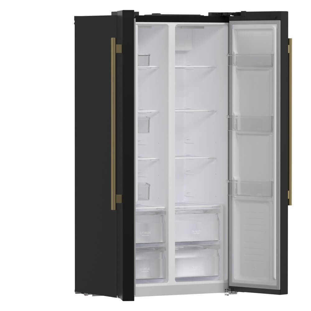 FORNO  Salerno Espresso 33-inch Side-by-Side 15.6 Cu.Ft. Black Refrigerator - Image 7