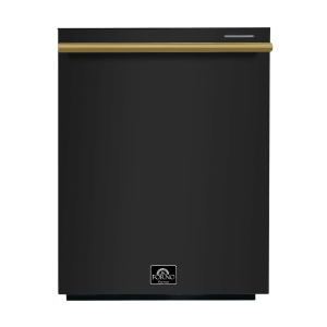 FORNO 24” Pozzo Dishwasher Black With additional Antique Brass handles